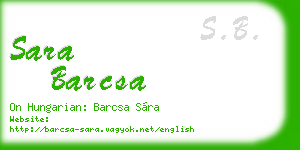 sara barcsa business card
